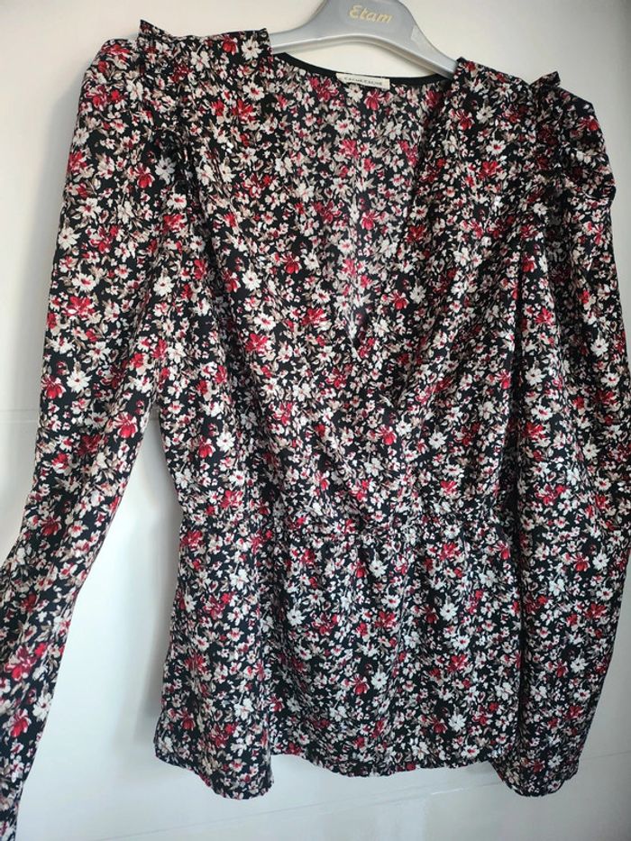 Blouse fluide fleurs épaulettes Cache cœur Cache Cache - photo numéro 2