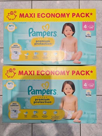 🍼 Pampers Premium Protection – Taille 4 (9–14 kg) – Lot 2x90 couches – Neuf