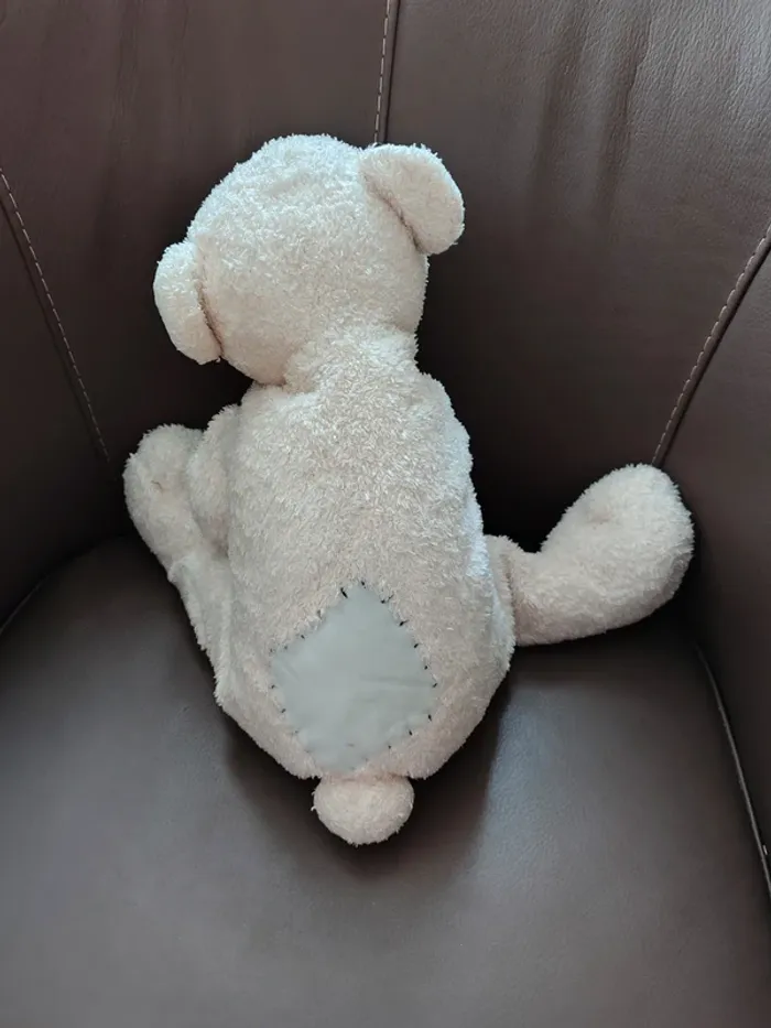 Peluche Grand ours blanc avec poisson orange et anneau pour bébé - photo numéro 4