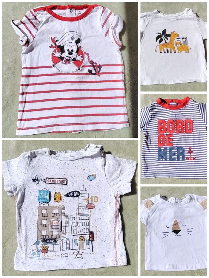 Lot 5 tee shirts manches courtes 6 mois - photo numéro 6