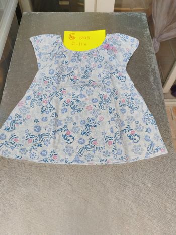 Tunique 6 ans fille In Extenso blanche à motifs