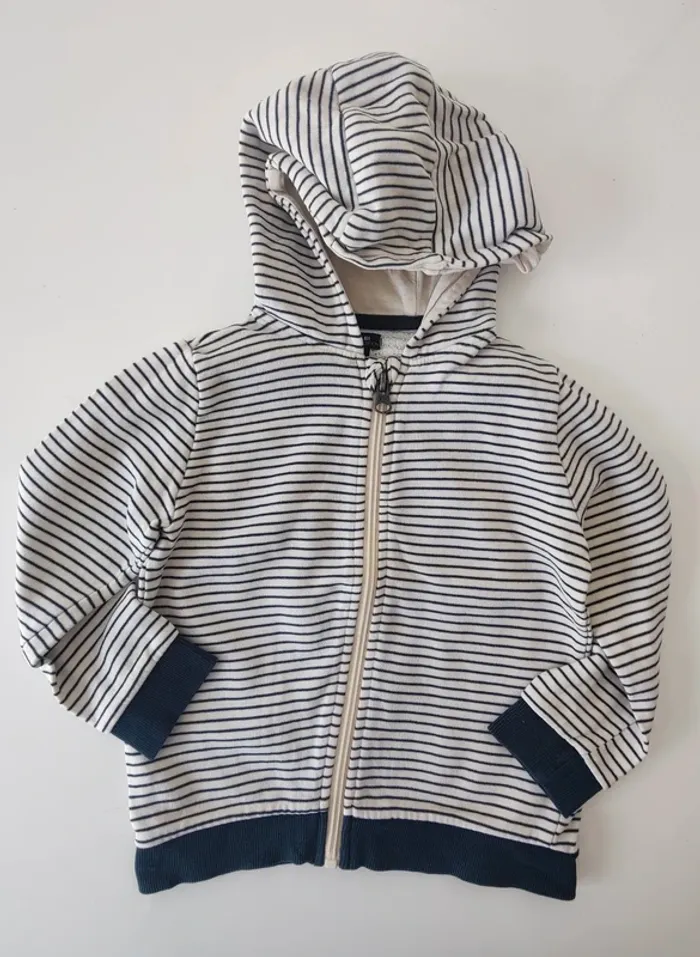 Gilet zippé à capuche manches longues garçon 3 ans