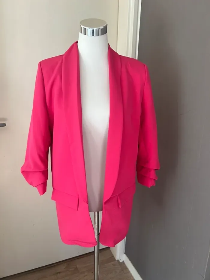 Josefine veste, blazer, rose, vif, taille L/40 fuchia