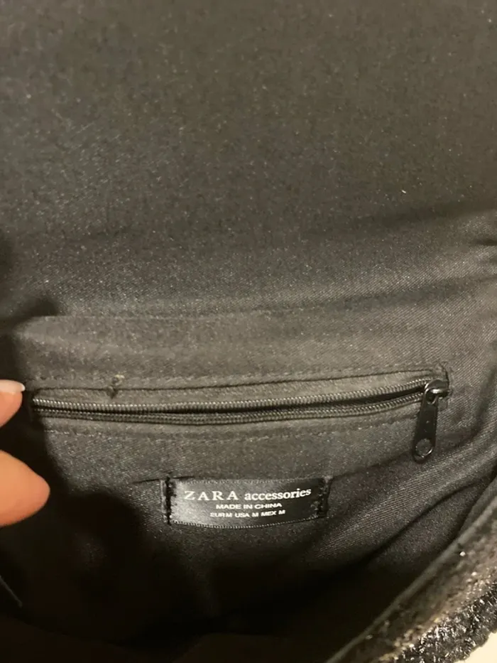 Sac bandoulière noir effet tweed Zara - photo numéro 6