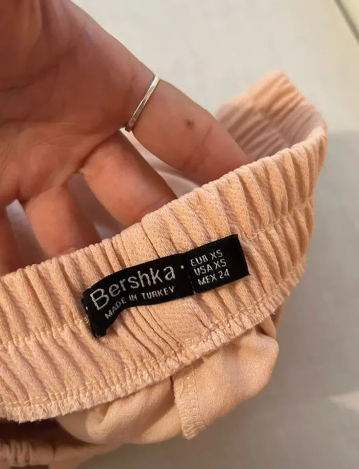 Pantalon droit, rose claire, Bershka, XS - photo numéro 5