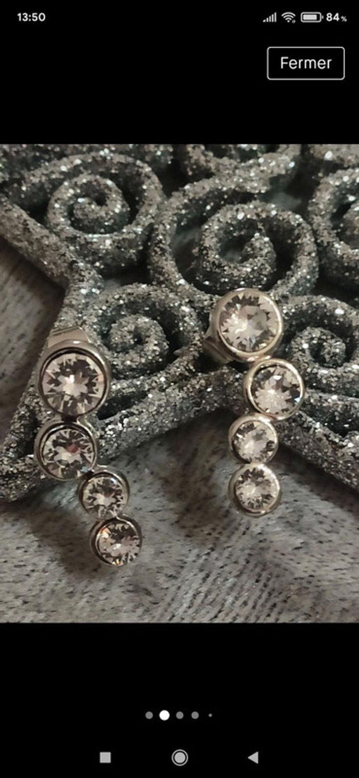 Boucles d'oreilles cristaux - photo numéro 1