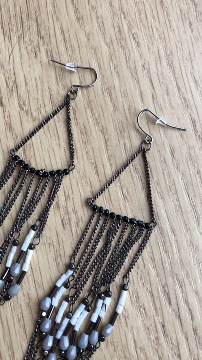 Magnifiques boucles d’oreilles de créateur / boucles d’oreilles longues - photo numéro 4