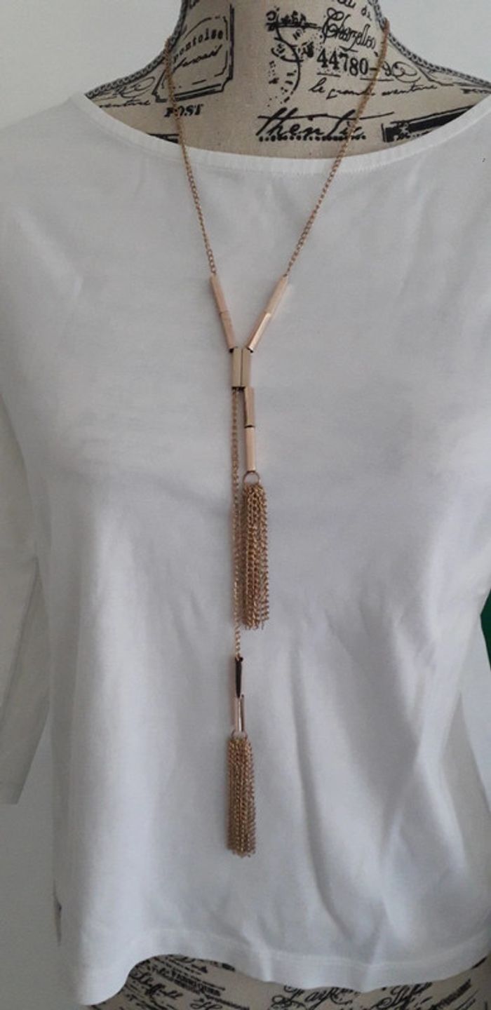 Collier sautoir doré réglable camaieu - photo numéro 2