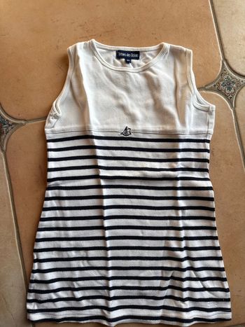 Robe sans manches trésor des océans, six ans à rayures, bleues et blanc