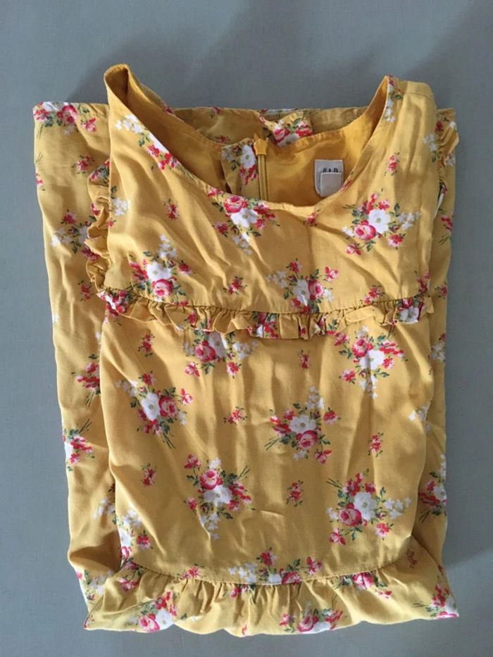 Robe GAP jaune à fleurs fille 8 ans - photo numéro 6