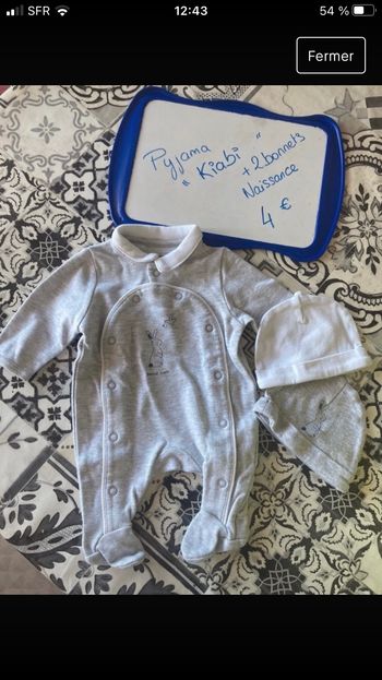 Pyjama naissance et bonnets