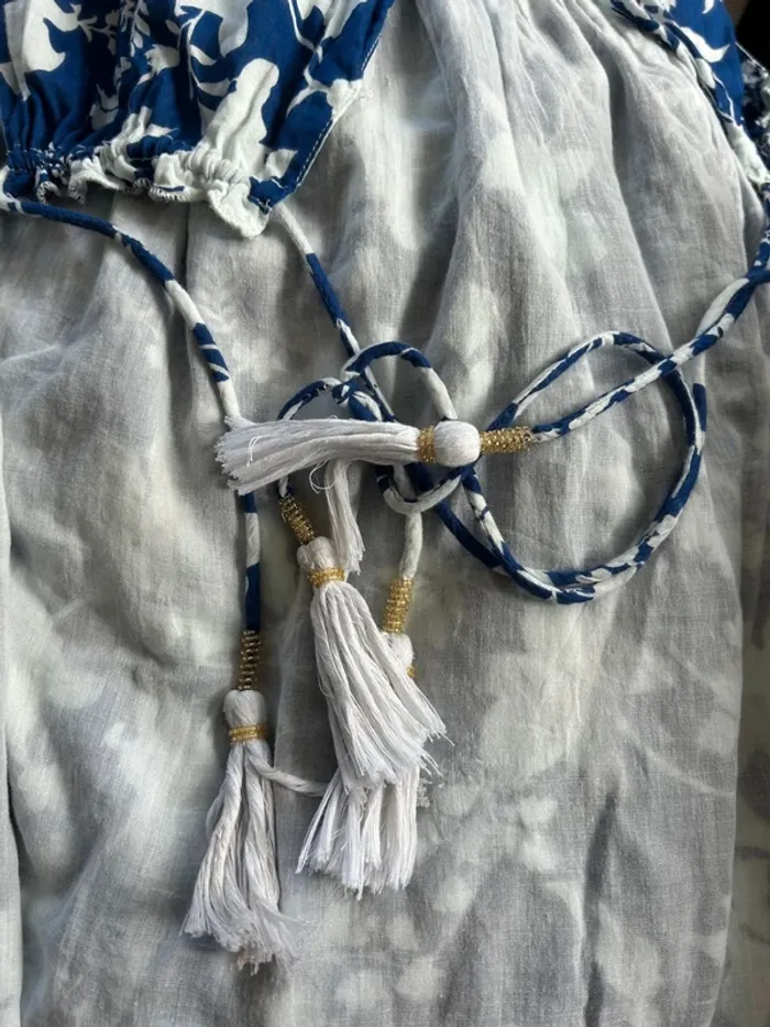 Goa Robe longue dos nu bleue et blanche – Taille 38 – Très bon état - photo numéro 8