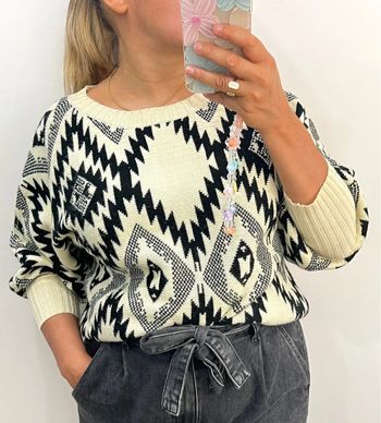 Pull Crème Et Noir Taille 42