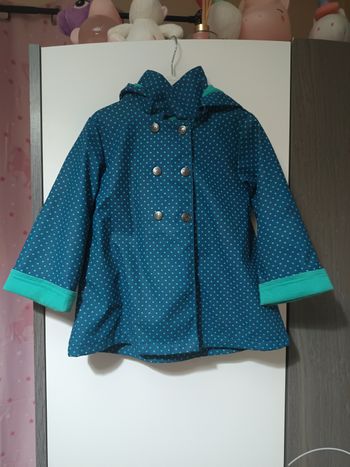 Imperméable bleu à pois 12 mois 
