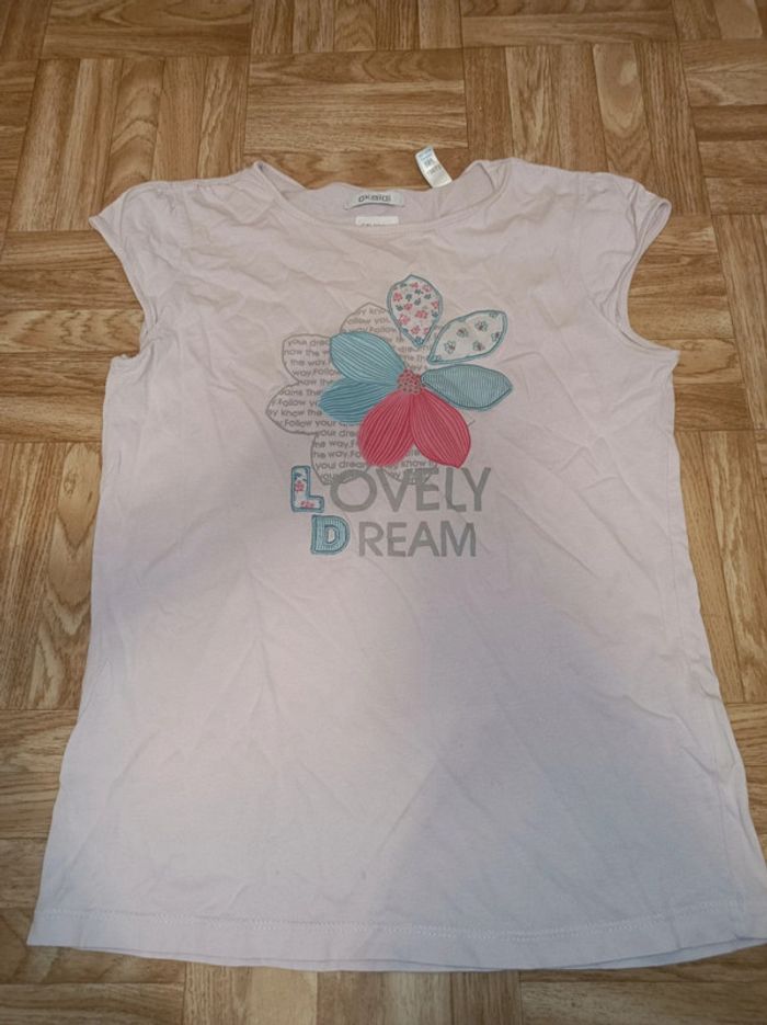T-shirt manches courtes fille taille 12 ans Okaïdi en bon état