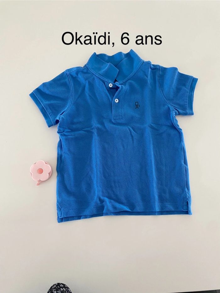Polo bleu Okaidi 6 ans