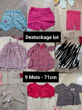 Destockage Lot 8 pièces 9 Mois 71cm