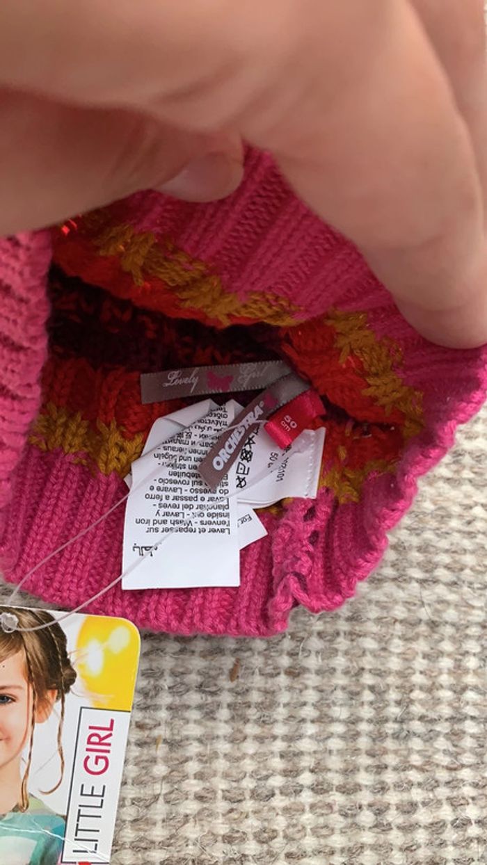 Bonnet enfant fille idée cadeau 50 cm - photo numéro 2