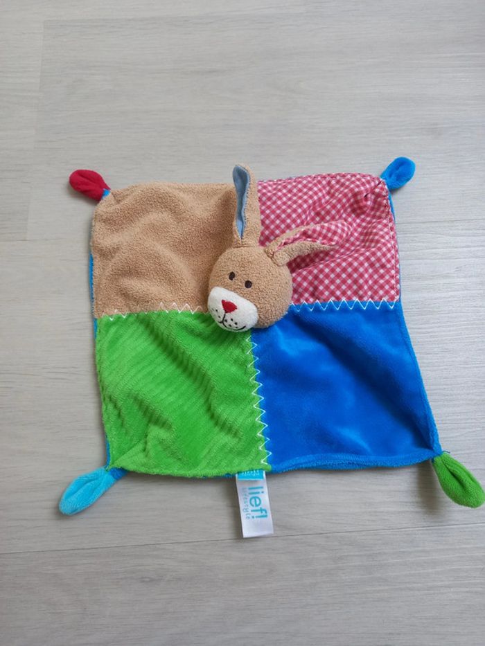 Doudou lapin multicolor lief!