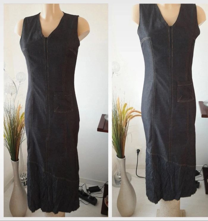 Robe en jean noir extensible - photo numéro 2