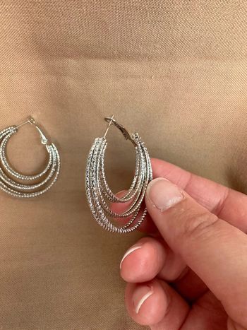 Créole - boucles d’oreilles argenté double