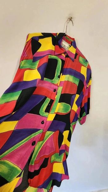 Superbe chemise fluide multicolore vintage