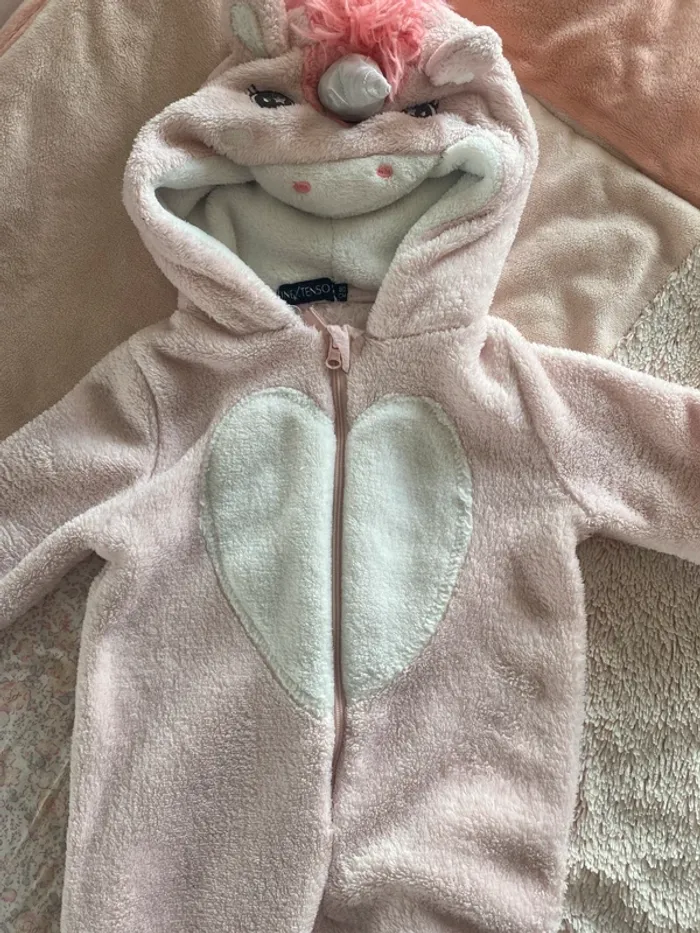 Combinaison pyjama Inextenso bébé licorne rose 🦄 80 cm - photo numéro 3