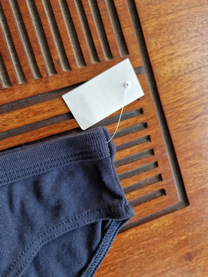 Petit Bateau - Slip en coton bleu marine garcon taille 12 ans neuf - photo numéro 4