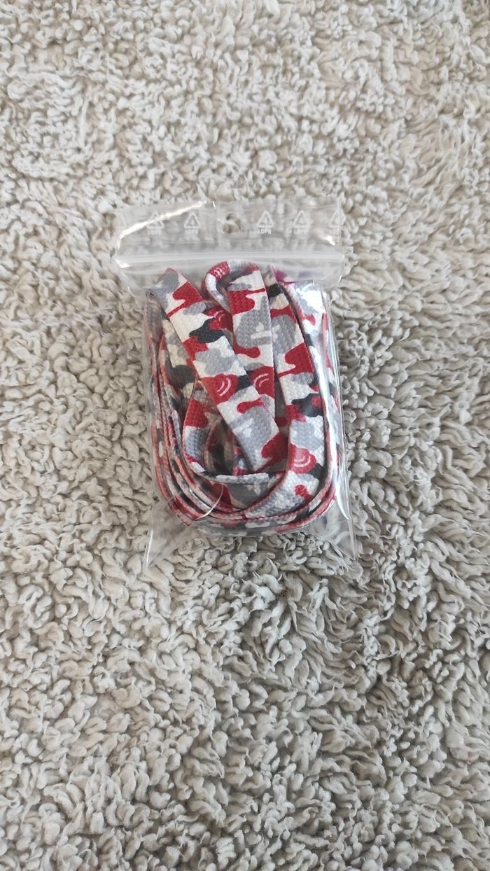 🔴 Lacets sneakers camo rouge – 120 cm streetwear - photo numéro 4