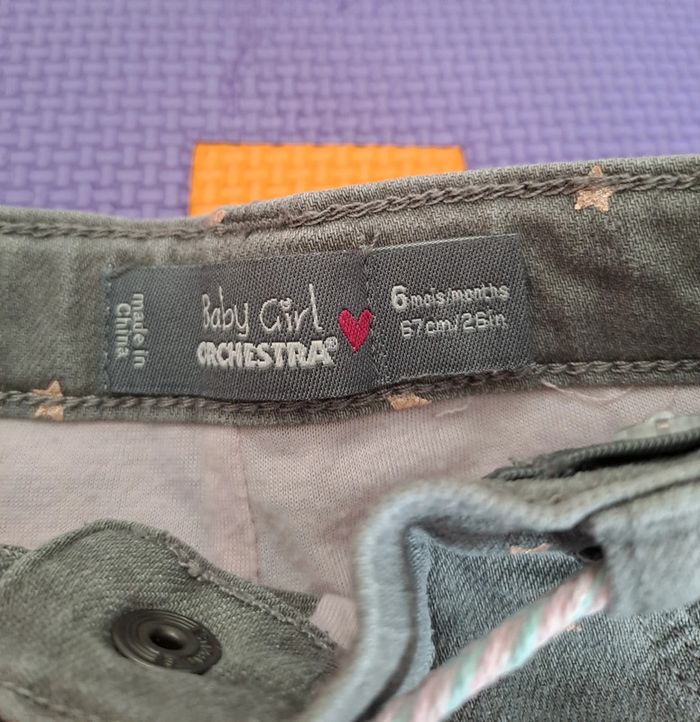 Pantalon jean gris étoiles, orchestra, taille 6 mois (67 cm) - photo numéro 3