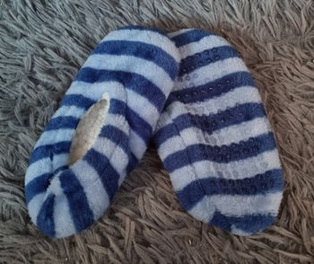 Chaussons polaire bleu à rayures 25-26 mixte