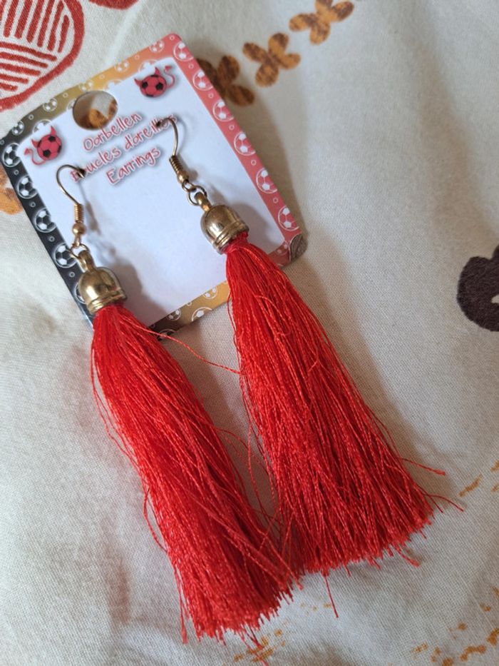 Boucles d'oreilles rouge - photo numéro 2