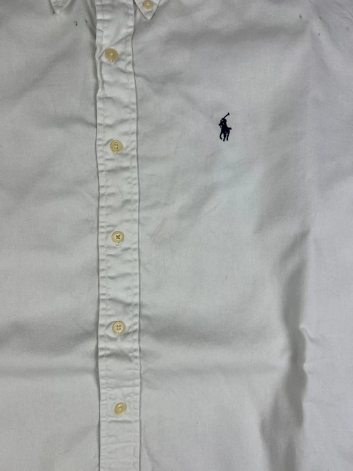 Chemise Ralph Lauren blanc taille XL made in usa logo brodé noir style old money - photo numéro 7