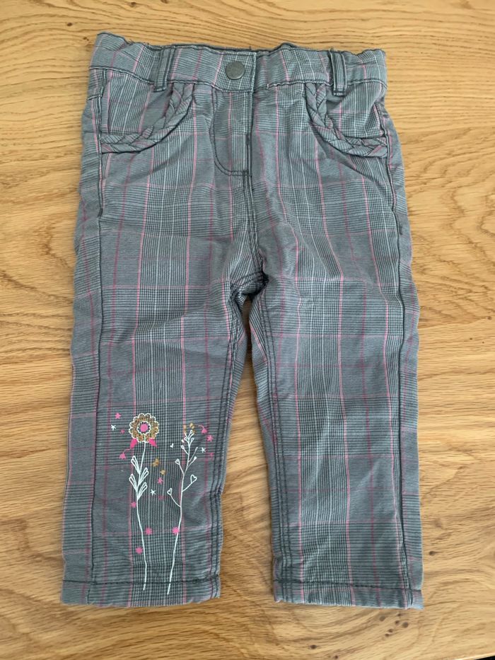 Pantalon carreaux gris