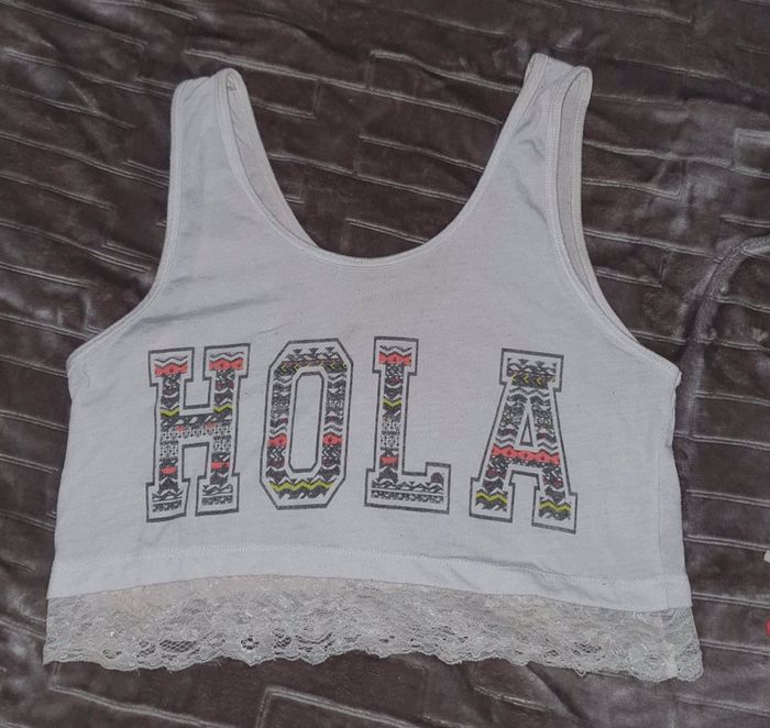 Débarder crop top blanc