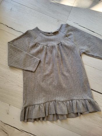 Robe grise à rayures zara 4ans neuve