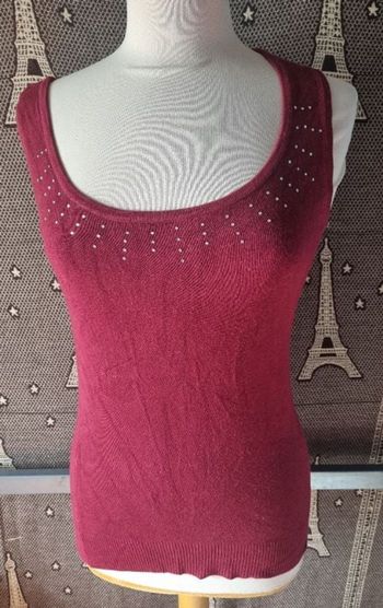 Débardeur bordeaux avec strass taille M