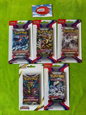 Lot de 5 Blisters Pokémon Scellé Comprend 2x Écarlate et Violet 2x Évolutions à Paldéa 1x Origine Perdue