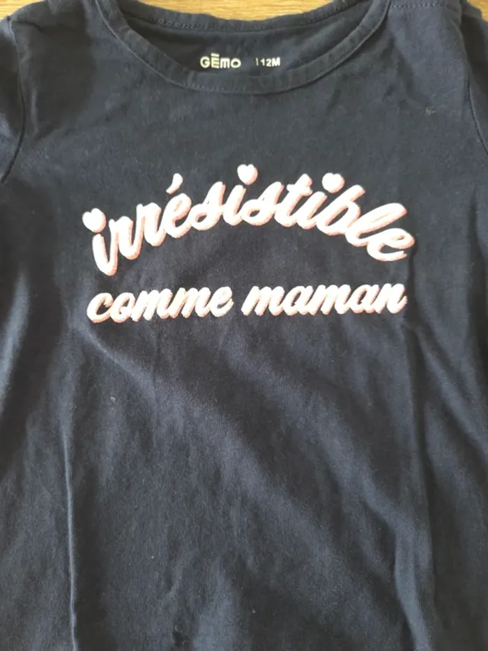 Tshirt manches longues bleu marine 12 mois - photo numéro 2