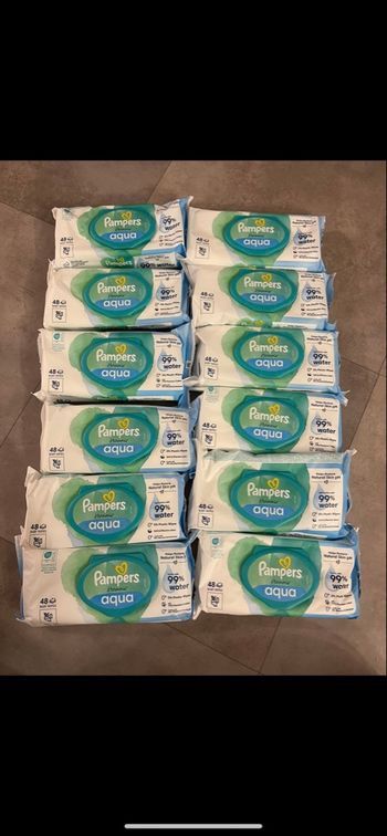 12 paquets de lingettes Pampers Aqua