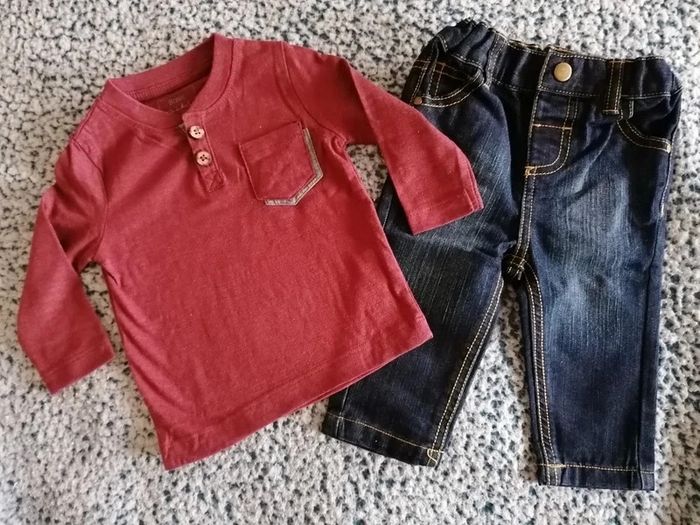 Tee-shirt et jeans garçon taille 6 mois