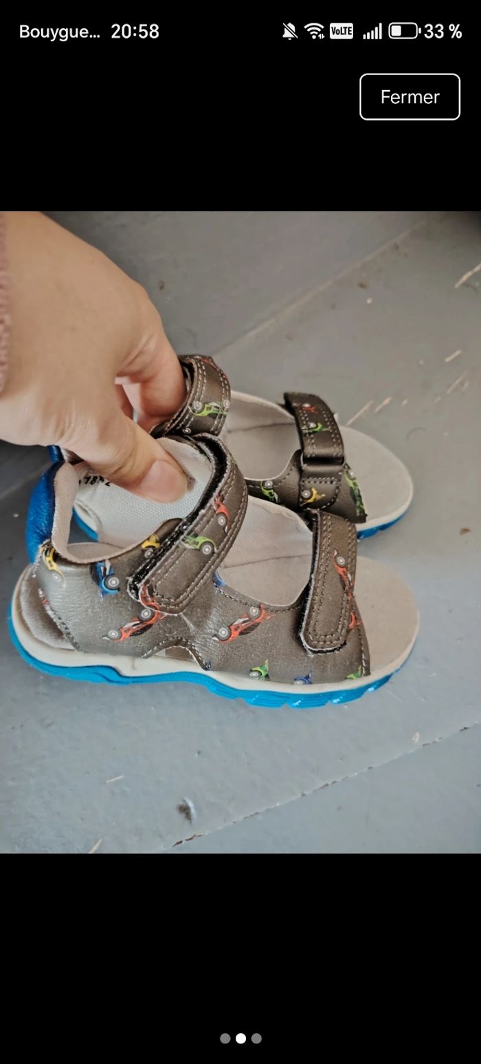 Sandales garçon grise avec motif voitures pointure 25 - photo numéro 2