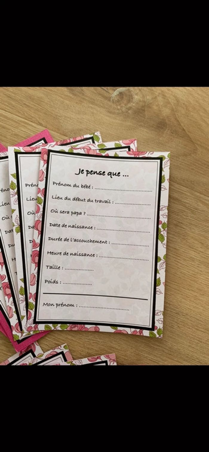 Cartes pronostiques babyshower - photo numéro 2