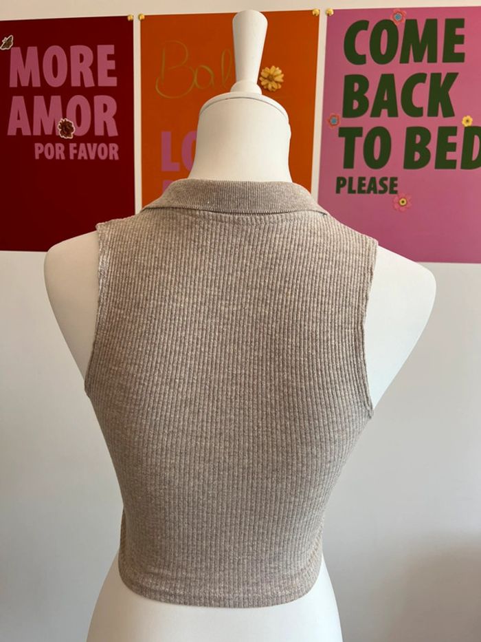 Crop Top à Nouer Greige Zara taille S - photo numéro 4