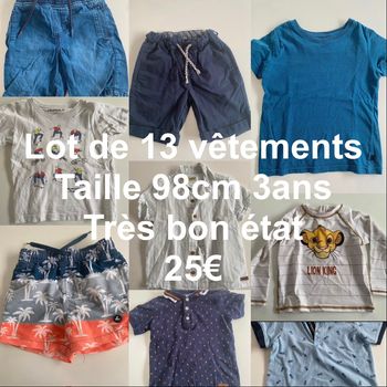 Lot 13 vêtements 98cm 3ans