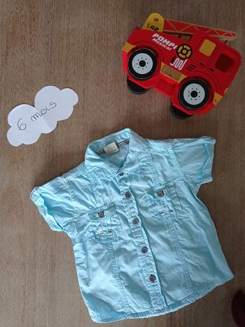 Chemise bleue 6 mois