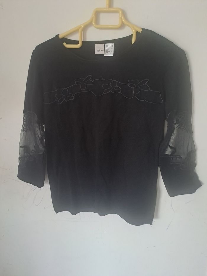 Pull noir avec transparence Taille 40 Heine - photo numéro 2