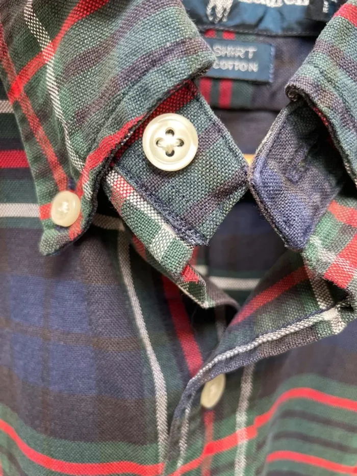 Ralph Lauren The Big Shirt short sleeve shirt plaid checkered Mens M - photo numéro 6