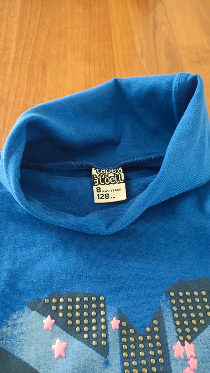Tee shirt col roulé manches longues taille 8 ans tape à l'oeil - photo numéro 5