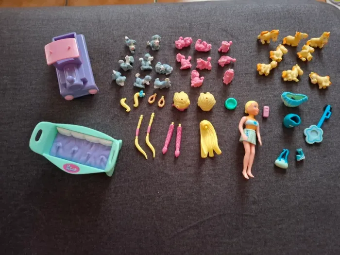 Mini figurines rigolonimo style polly pocket chien cheval